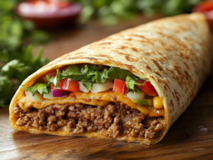 A fresco-style soft chicken taco from Taco Bell, served with black beans and salsa on the side, perfect for Weight Watchers.