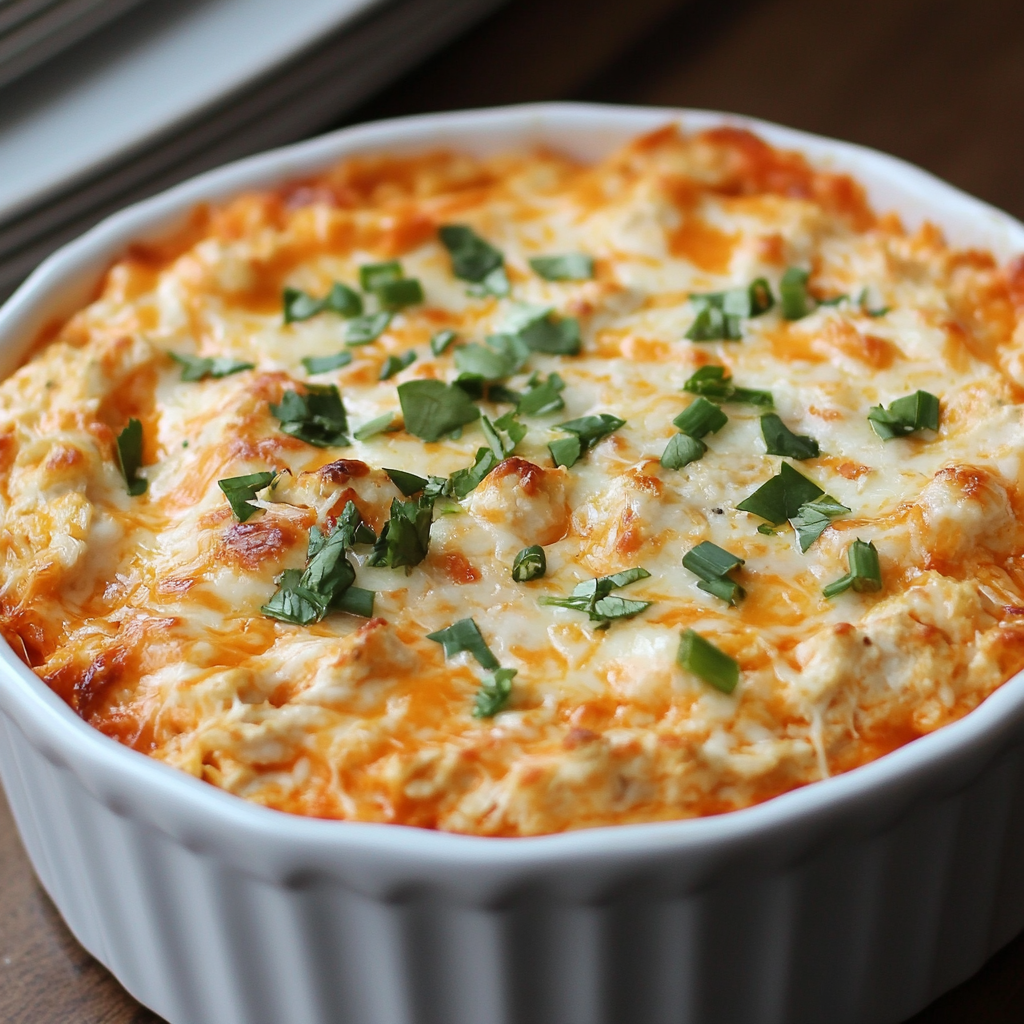 Thick and creamy buffalo chicken dip in a bowl served with celery and tortilla chips