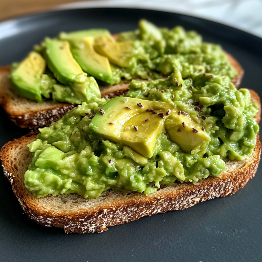 Comparison between avocado toast and guacamole toast showing different toppings and textures.