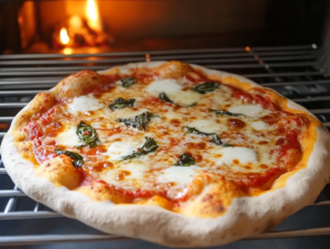 "Image showing the ideal pizza oven temperature for wood-fired and home ovens."