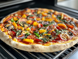 Ooni Koda 12 pizza oven with pizza being cooked at high temperature